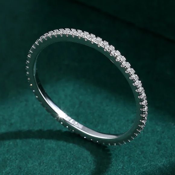 NEW STERLING SILVER FULL ETERNITY RING - Picture 2 of 4